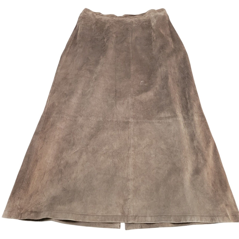 Stan Herman Maxi Skirt Womens 16 Brown Leather Lined Rodeo Cowgirl Western Slit